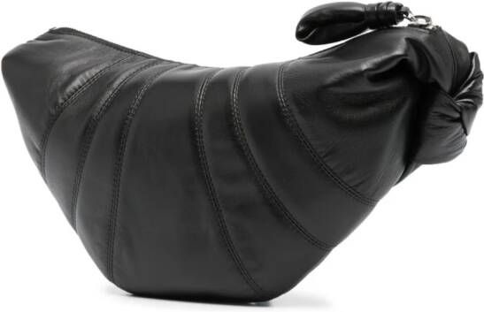 LEMAIRE Kleine Croissant crossbodytas Zwart