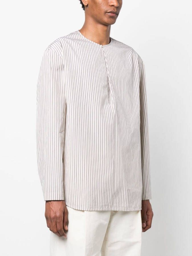 LEMAIRE Gestreept overhemd Beige