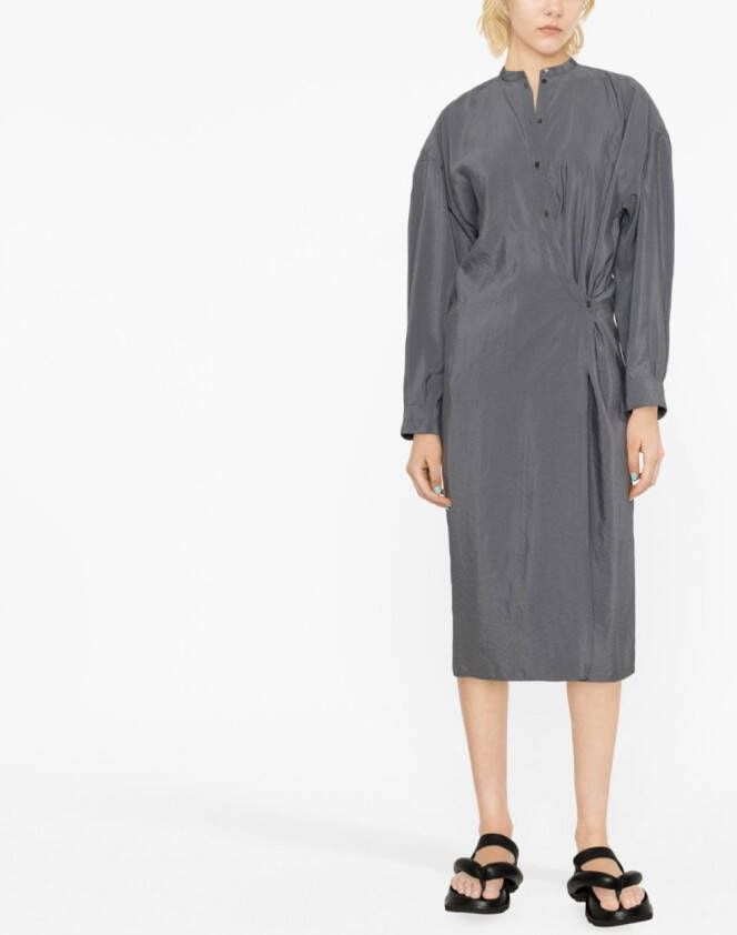 LEMAIRE Blousejurk met gedraaide kraag Grijs