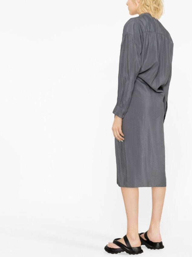 LEMAIRE Blousejurk met gedraaide kraag Grijs