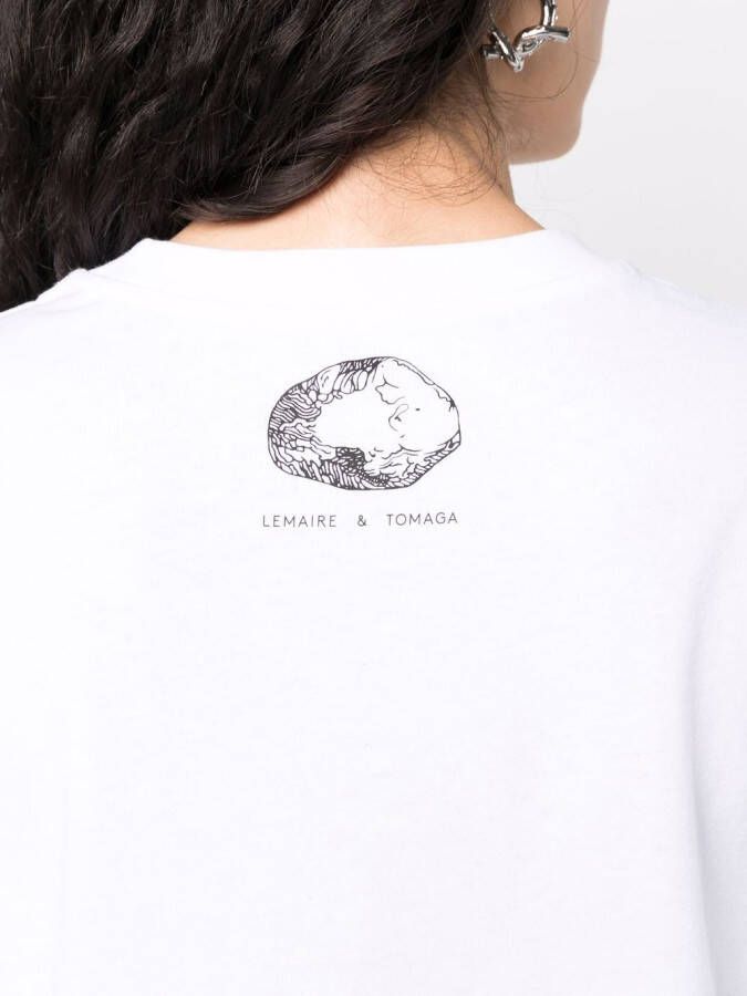 LEMAIRE x Tomaga T-shirtjurk met print Wit