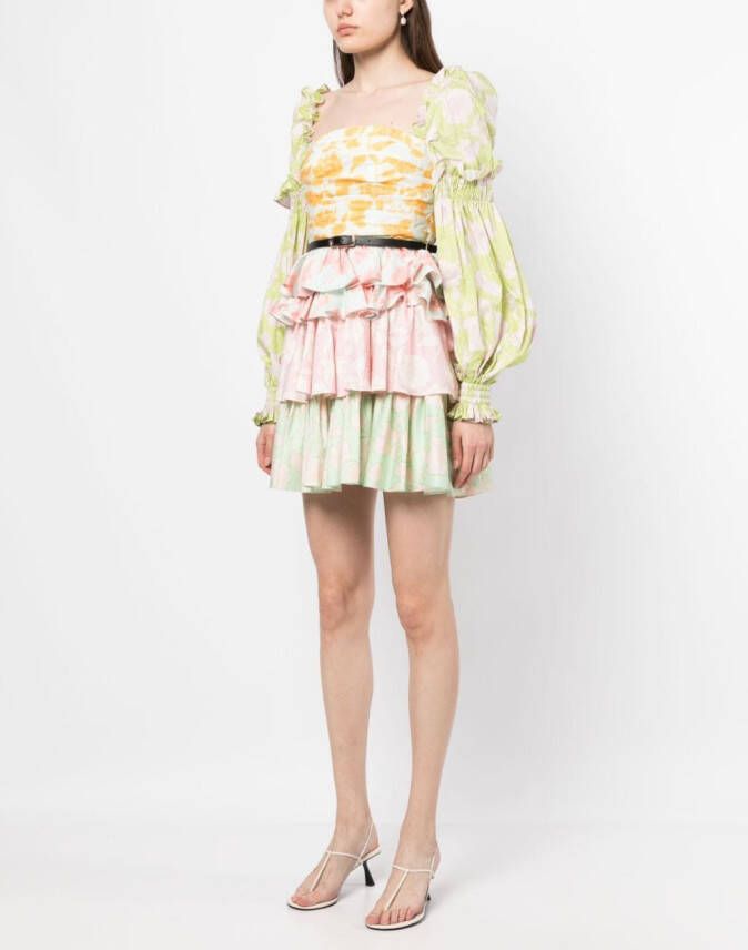 Leo Lin Holly Mini-jurk met lange mouwen Veelkleurig