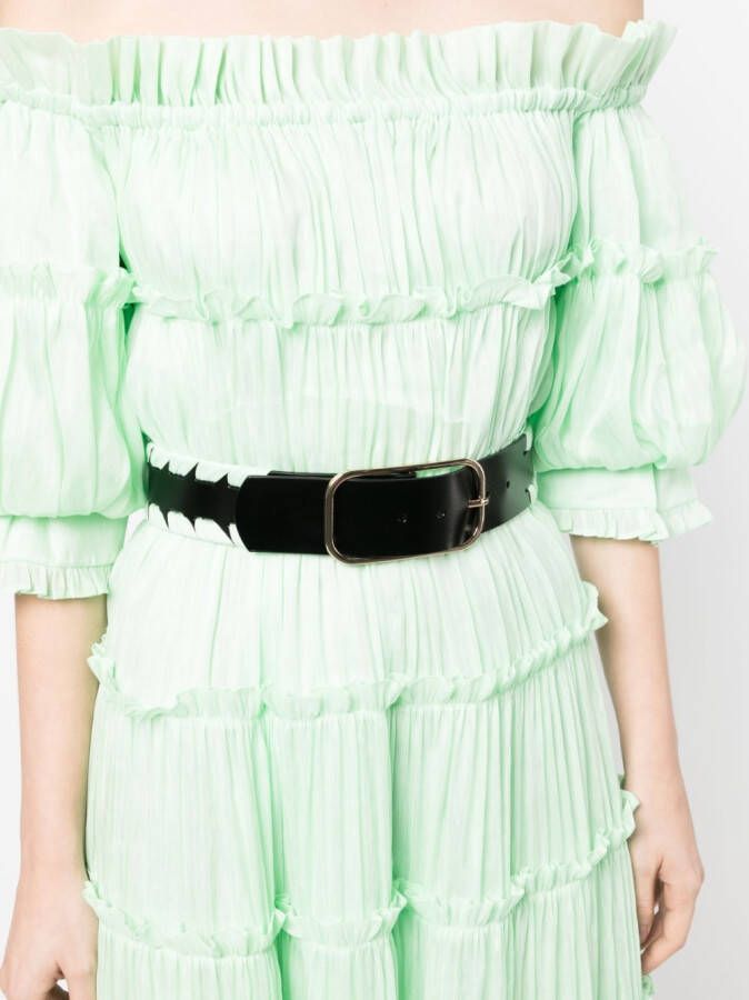 Leo Lin Off-shoulder jurk Groen