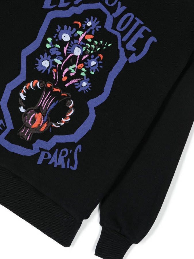 Les Coyotes De Paris Sweater met logoprint Zwart