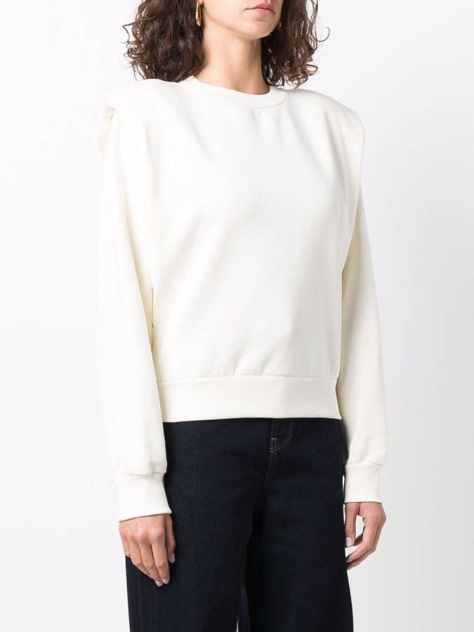 Les Coyotes De Paris Sweater met schoudervullingen Beige