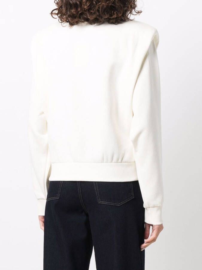 Les Coyotes De Paris Sweater met schoudervullingen Beige