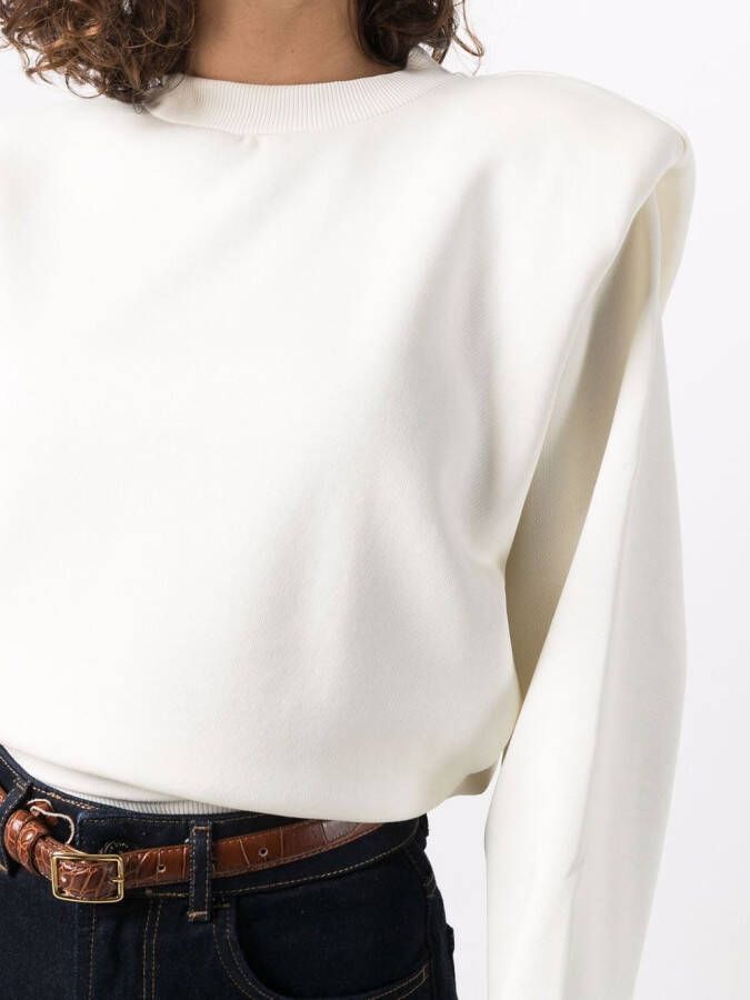 Les Coyotes De Paris Sweater met schoudervullingen Beige