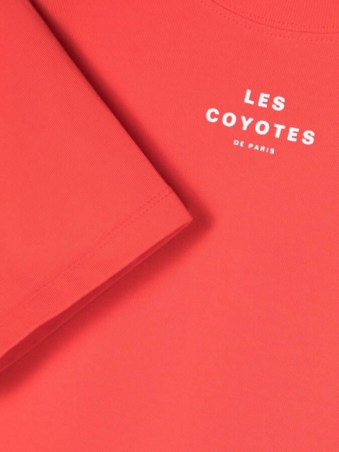 Les Coyotes De Paris T-shirtjurk met logoprint Rood
