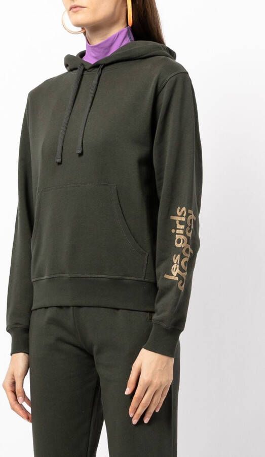 Les Girls Les Boys Hoodie met logoprint Groen