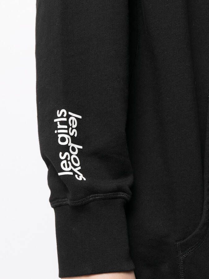 Les Girls Les Boys Hoodie met logoprint Zwart