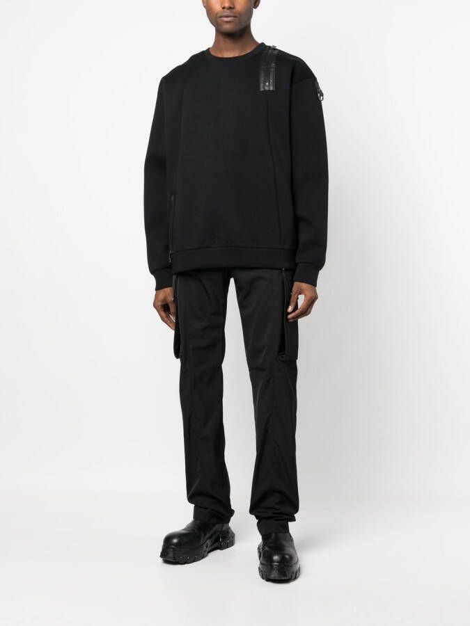 LES HOMMES Sweater met ritsdetail Zwart