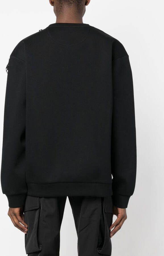 LES HOMMES Sweater met ritsdetail Zwart