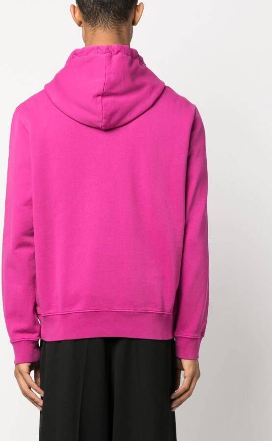 LES HOMMES Hoodie met logoplakkaat Roze