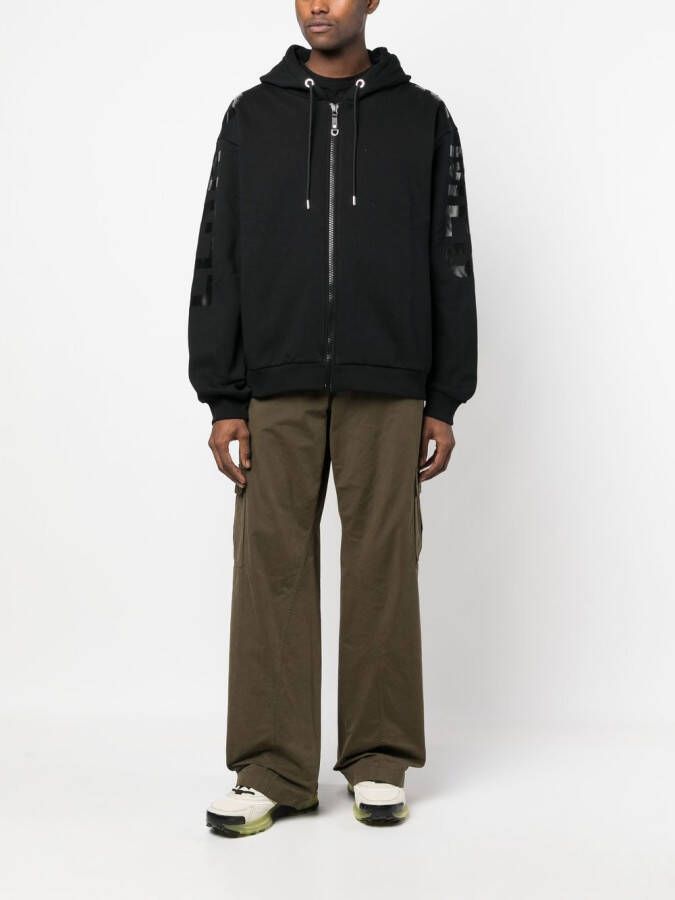 LES HOMMES Hoodie met logoprint Zwart