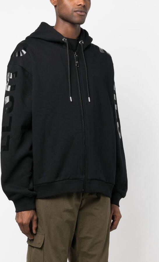 LES HOMMES Hoodie met logoprint Zwart