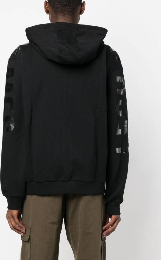 LES HOMMES Hoodie met logoprint Zwart