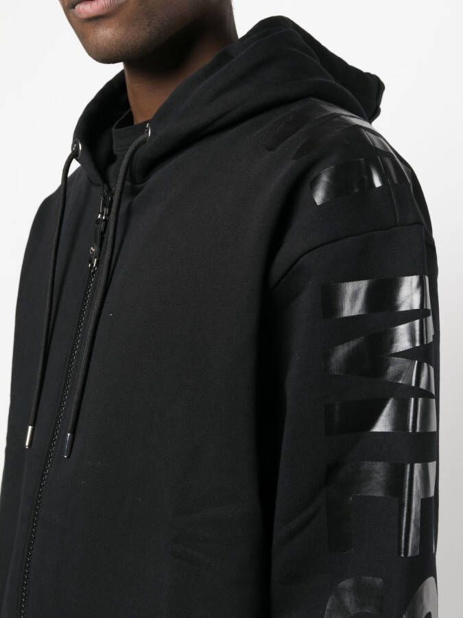 LES HOMMES Hoodie met logoprint Zwart