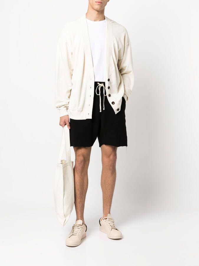 Les Tien Shorts met gerafelde afwerking Zwart