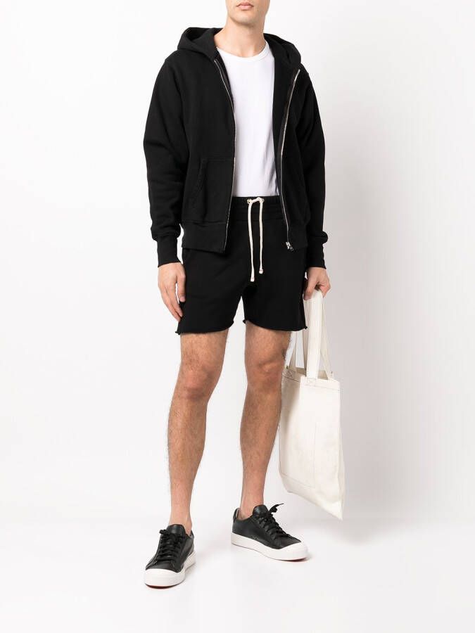 Les Tien Trainingsshorts met gerafelde afwerking Zwart