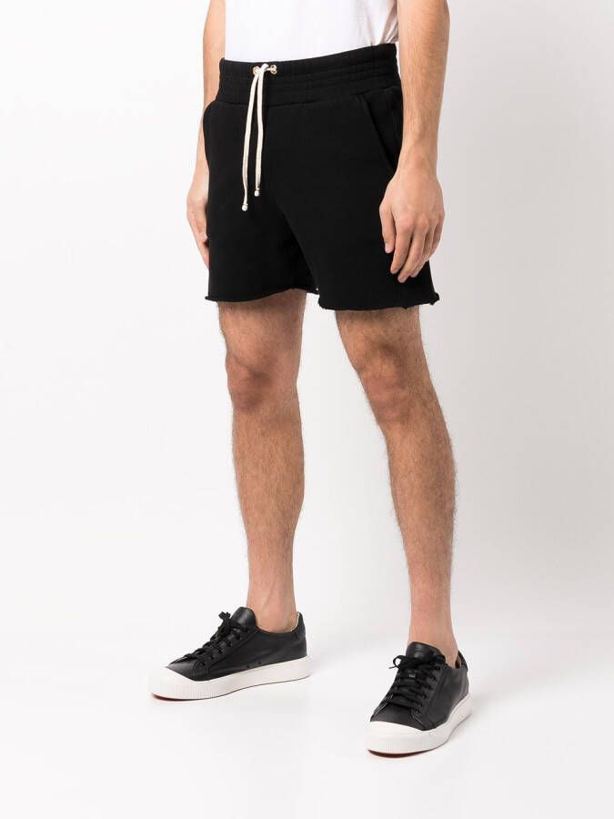 Les Tien Trainingsshorts met gerafelde afwerking Zwart
