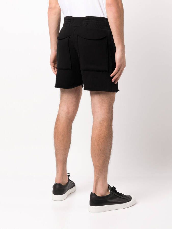 Les Tien Trainingsshorts met gerafelde afwerking Zwart