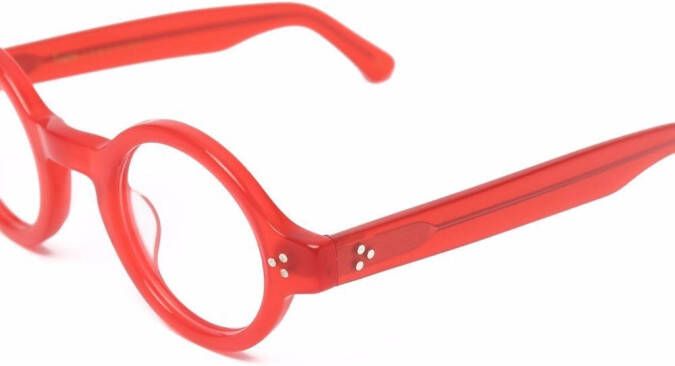 Lesca Burt bril met rond montuur Rood