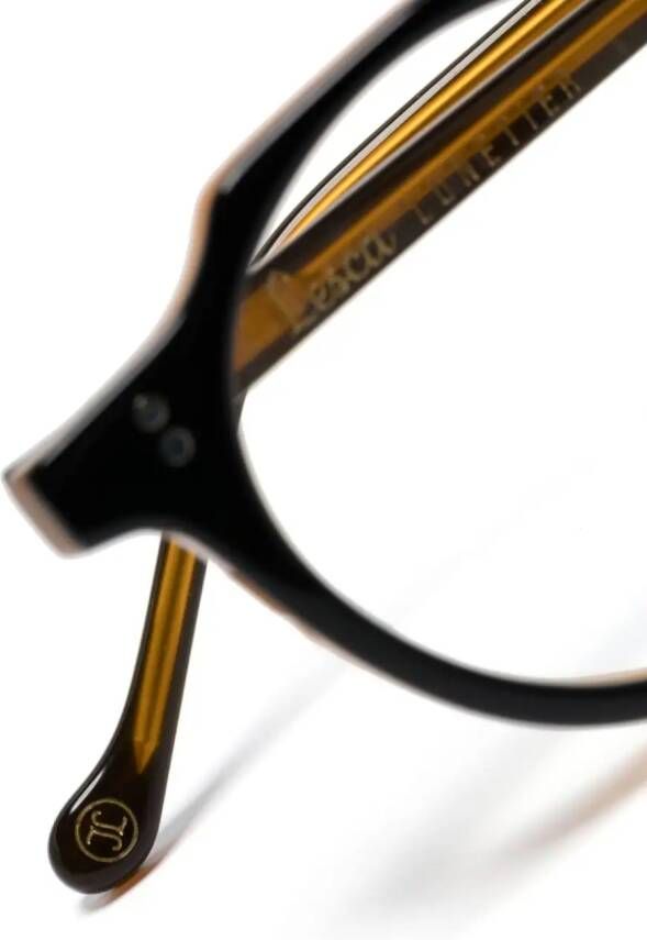 Lesca Heri zonnebril met rond montuur Zwart