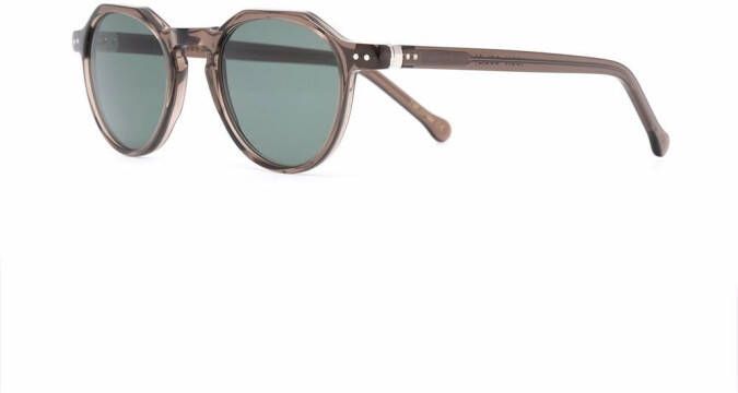 Lesca Icon 36 zonnebril met rond montuur Bruin