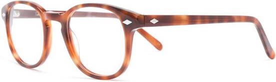 Lesca schildpad-effect ronde bril Bruin