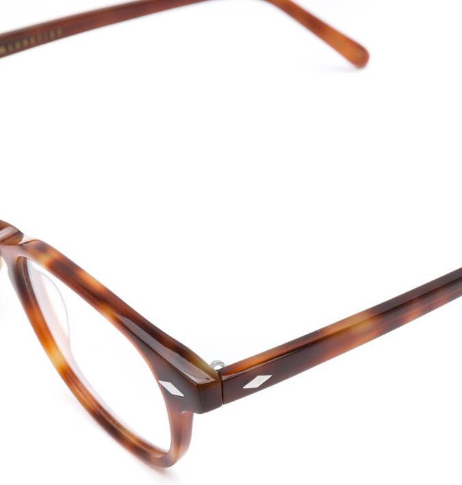 Lesca schildpad-effect ronde bril Bruin