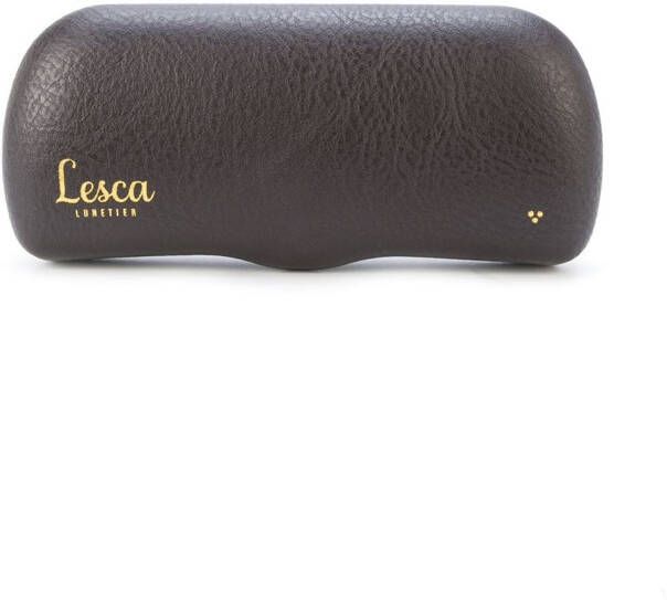 Lesca schildpad-effect ronde bril Bruin