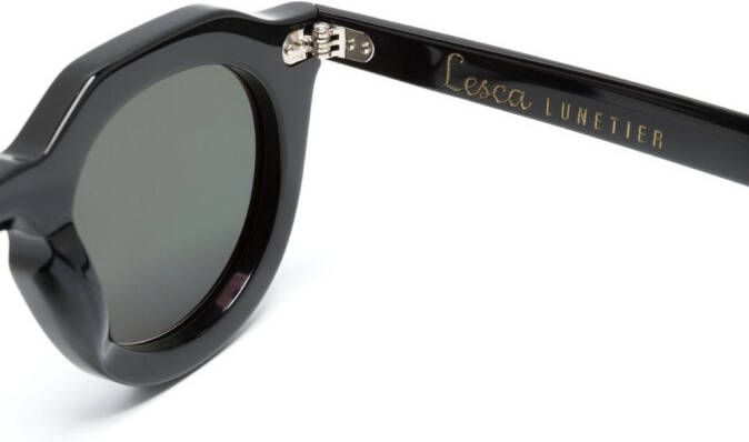 Lesca Toro zonnebril met rond montuur Zwart