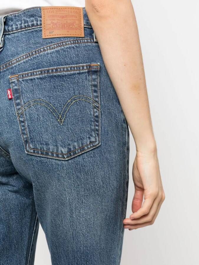Levi's 501 cropped jeans Blauw