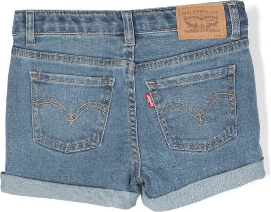 Levi's Kids Spijkershorts met opgerolde zoom Blauw