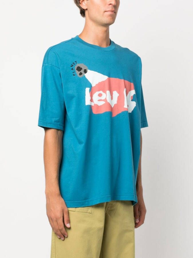 Levi's T-shirt met logoprint Blauw