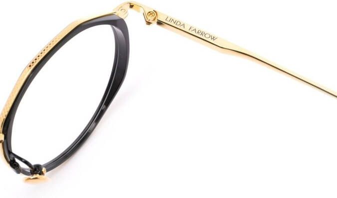 Linda Farrow Bril met rond montuur Goud
