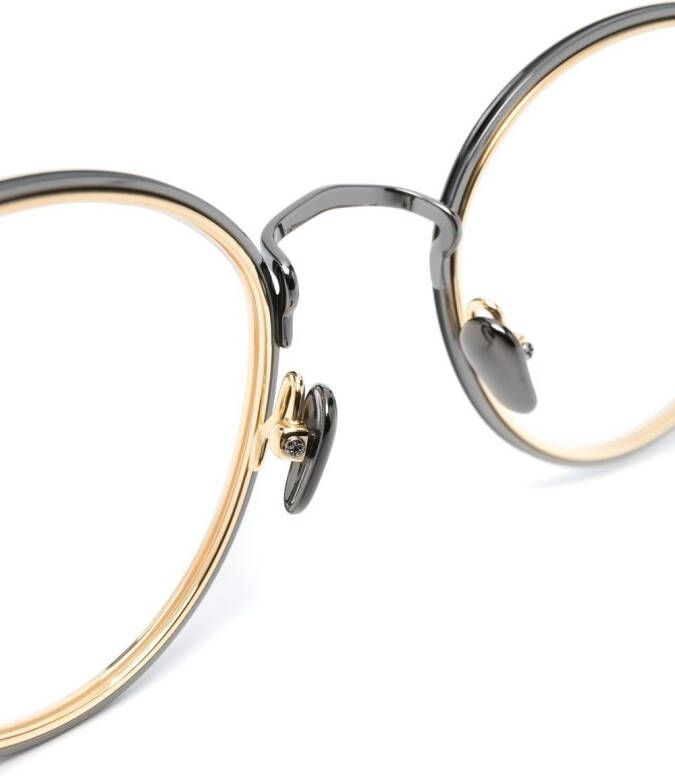 Linda Farrow Comber bril met rond montuur Zilver