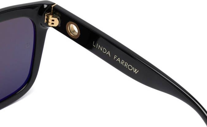 Linda Farrow Freya zonnebril met oversized montuur Zwart