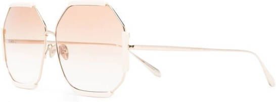 Linda Farrow Margot zonnebril met oversized montuur Beige