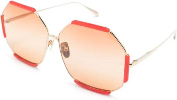 Linda Farrow Margot zonnebril met oversized montuur Rood
