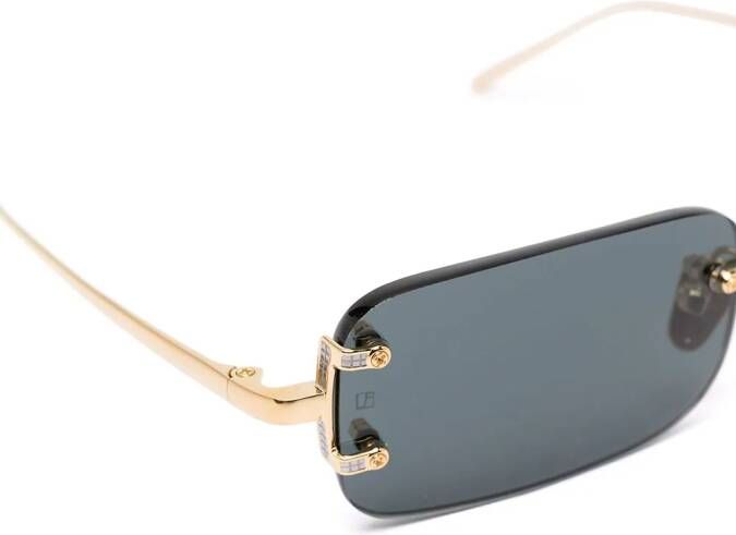 Linda Farrow Talon zonnebril met rechthoekig montuur Goud