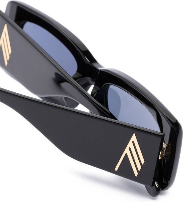 The Attico Mini Marfa zonnebril met rechthoekig montuur Zwart
