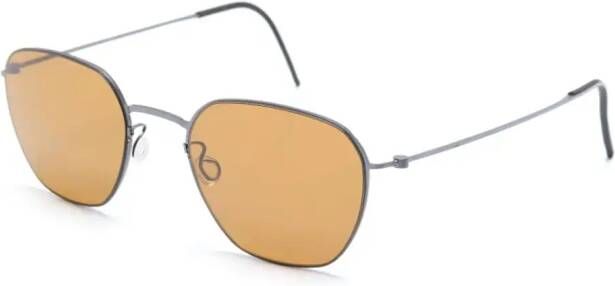 Lindberg 8810 zonnebril met rond montuur Zilver