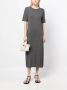 Lisa Yang Midi-jurk met korte mouwen Grijs - Thumbnail 2