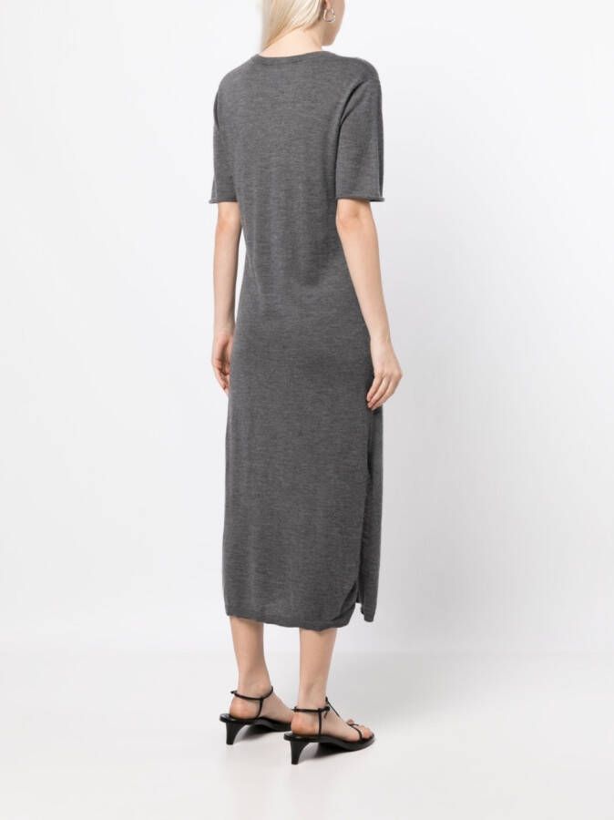 Lisa Yang Midi-jurk met korte mouwen Grijs