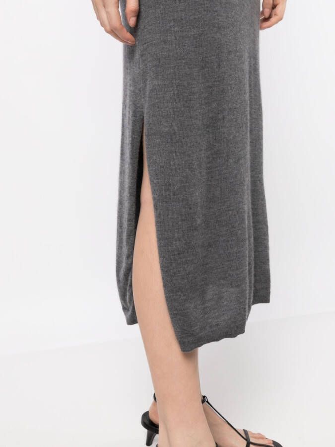 Lisa Yang Midi-jurk met korte mouwen Grijs