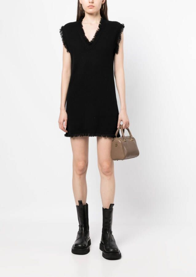 Lisa Yang Mini-jurk met franje afwerking Zwart