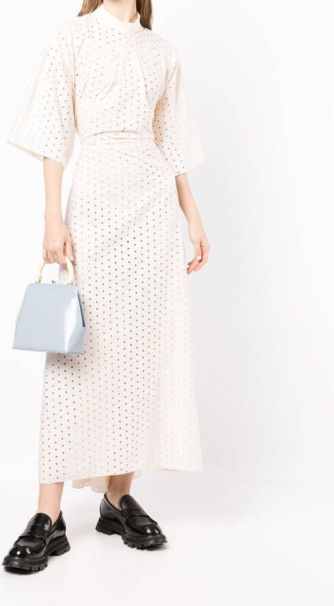 LITKOVSKA Geperforeerde midi-jurk Wit