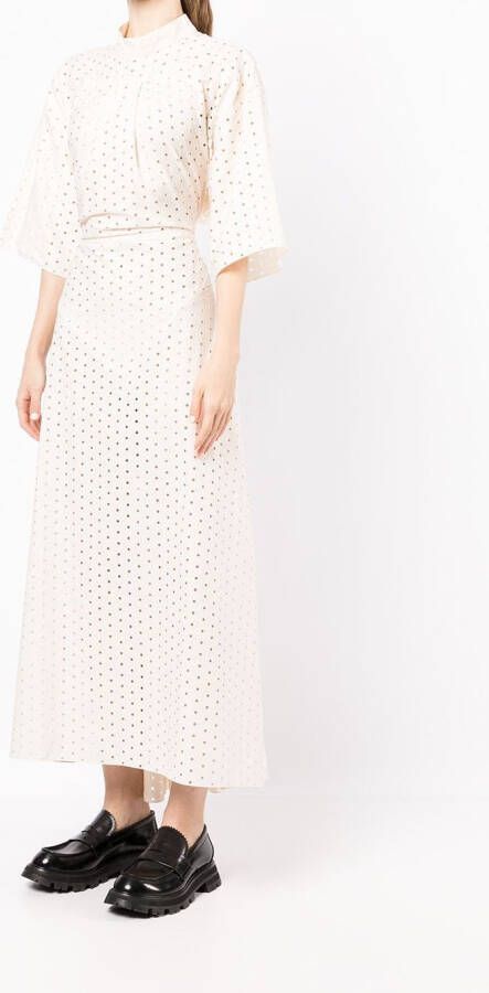 LITKOVSKA Geperforeerde midi-jurk Wit