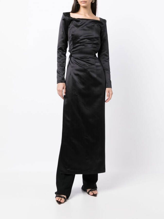 LITKOVSKA Maxi-jurk met veters Zwart